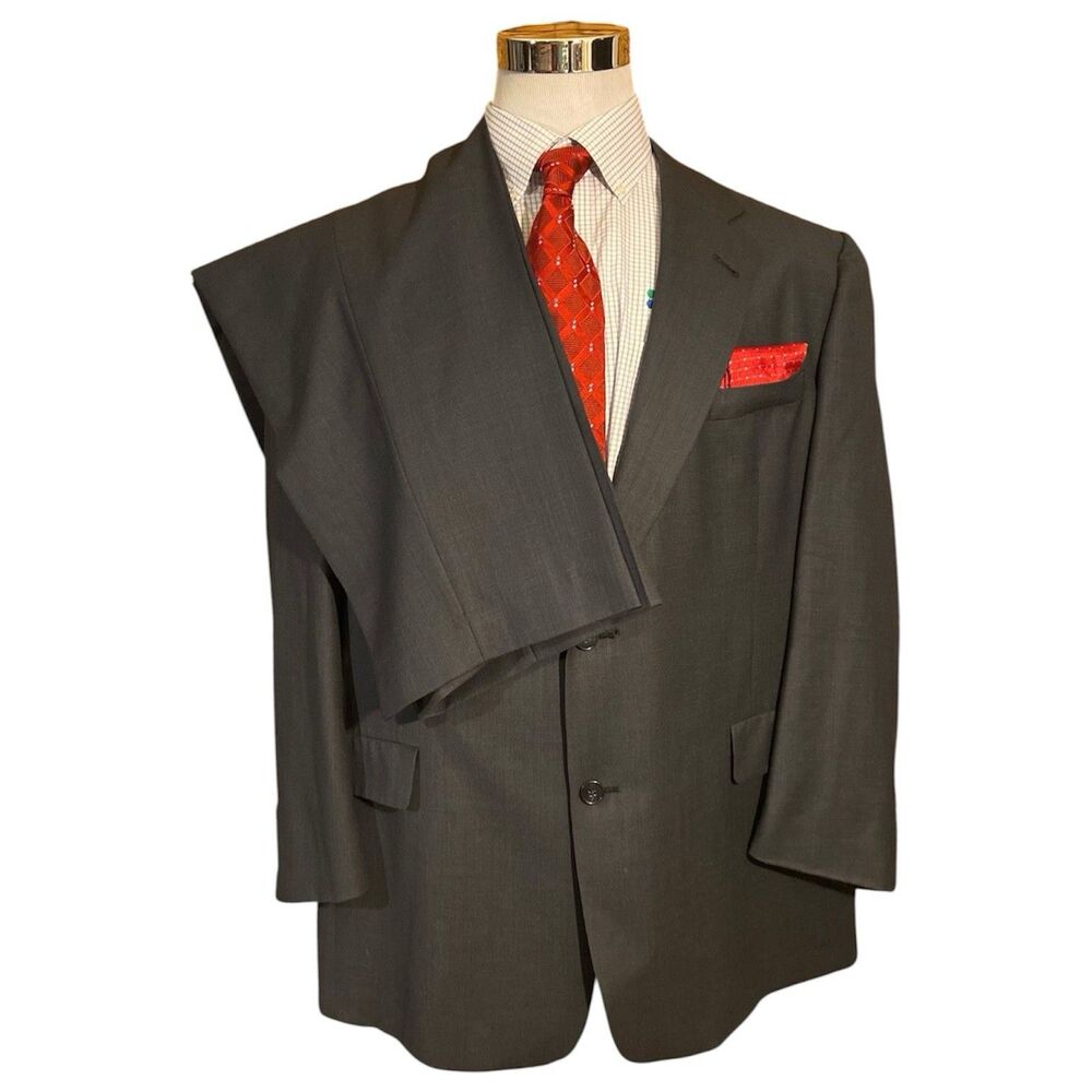 Hart Schaffner Marx 2 Piece Suit Men’s 48 Gray Wool Made In USA Formal *READ*